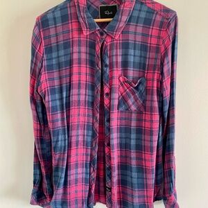 Rails Pink and Blue Casual Button Down